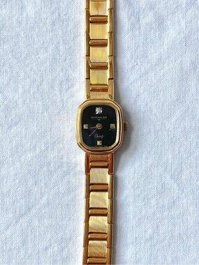 Wittnauer Gold-Tone Women's Quartz Watch - Black Dial